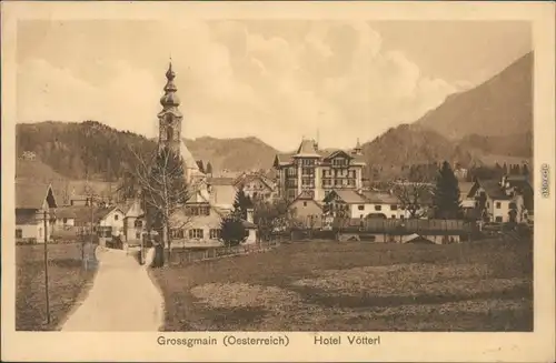 Ansichtskarte Großgmain Straße - Hotel Vötterl 1925 