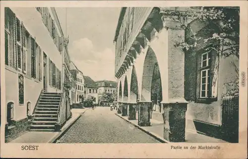 Ansichtskarte Soest Partie an der Marktstraße 1924 