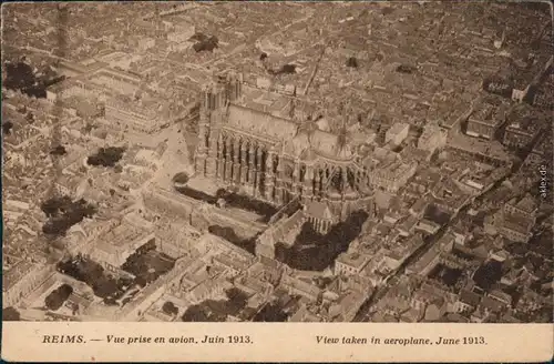 Ansichtskarte Reims Reims Luftbild aus großer Höhe 1913 