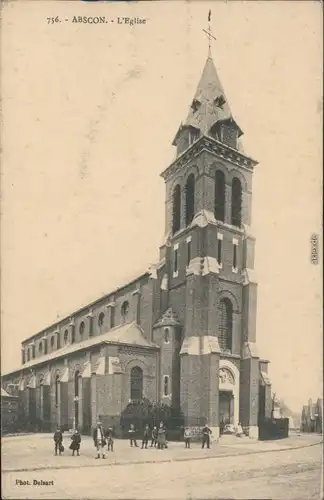 Ansichtskarte Abscon L'eglise/Kirche 1916 
