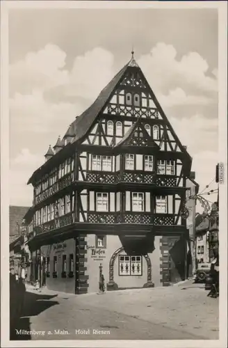 Ansichtskarte Miltenberg (Main) Straßenpartie - Hotel Riesen 1932 