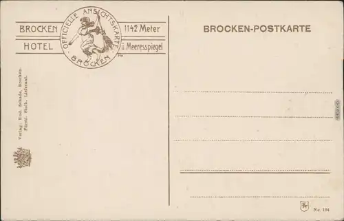 Ilsenburg (Harz) Brocken - Brockenhotel - Observatorium - Weg 1913 