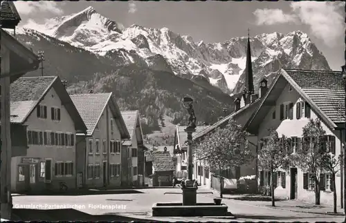 Ansichtskarte Garmisch-Partenkirchen Floriansplatz 1965