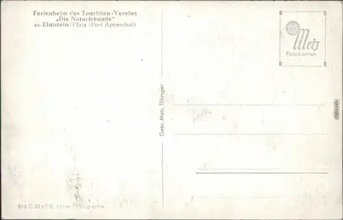 Ansichtskarte Elmstein Ferienheim des Touristenvereins Die Naturfreunde 1935 