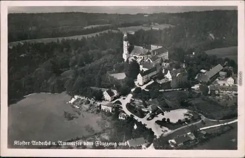 Ansichtskarte Andechs Luftbild Kloster 1932 