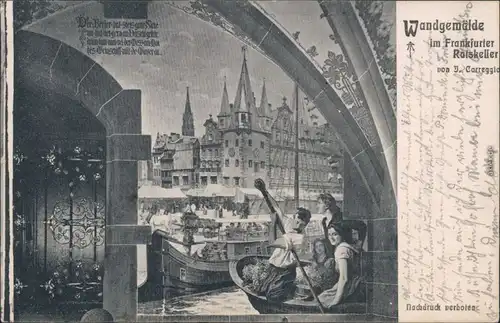 Ansichtskarte Frankfurt am Main Wandgemäde im Ratskeller - Schiffer 1911 