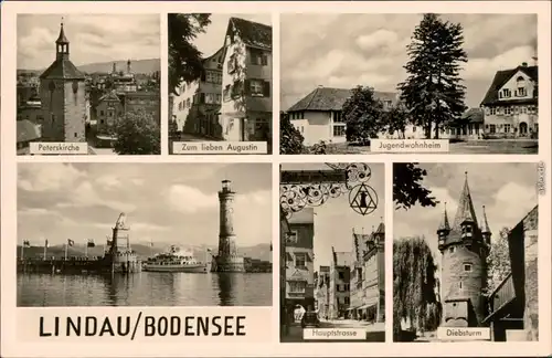 Lindau (Bodensee) Peterskirche, Zum lieben Augustin, Jugendwohnheim, 1957