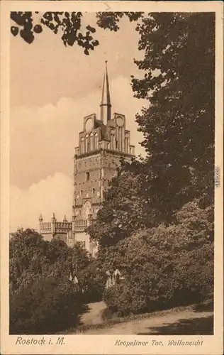 Ansichtskarte Rostock Kröpeliner Tor, Wallansicht 1926