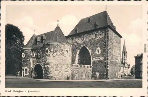 Ansichtskarte Aachen Straßenpartie Ponttor 1939 