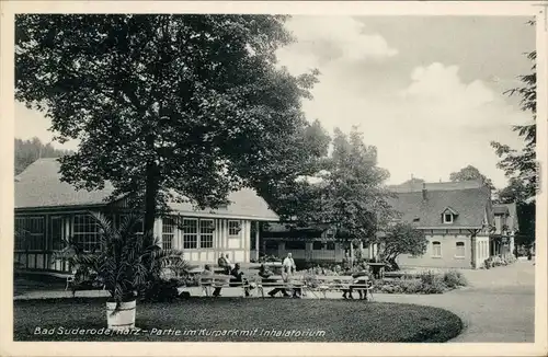 Ansichtskarte Bad Suderode Kurpark mit Inhalatorium 1939