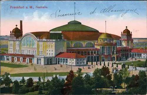 Ansichtskarte Frankfurt am Main Festhalle - Coloriert 1916