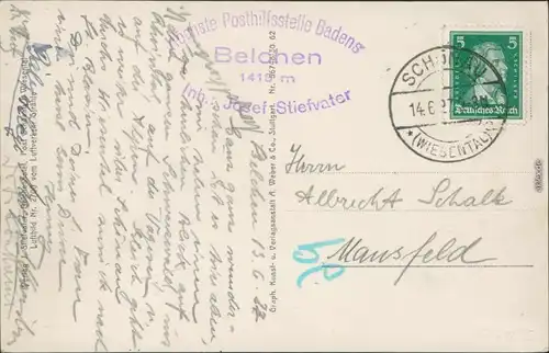 Ansichtskarte Aitern Luftbild - Blechen mit Hotel 1927