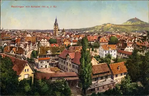 Ansichtskarte Reutlingen Panorama-Ansicht 1913