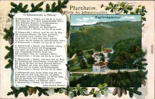 Ansichtskarte Pforzheim Blick auf Kupferhammer - Tannen und Eichen 1920 