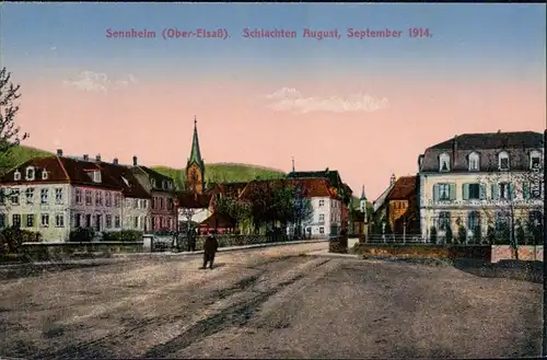 Sennheim Cernay (Haut-Rhin) Schlachten August - Blick von der Straße 1914