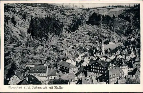 Ansichtskarte Monschau/Eifel bis 1918 Montjoie Panorama-Ansicht 1956