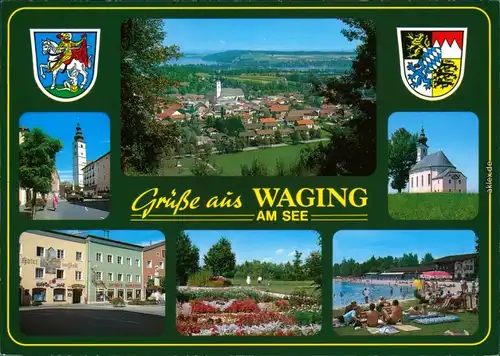 Ansichtskarte Waging am See Stadtteilansichten 1996