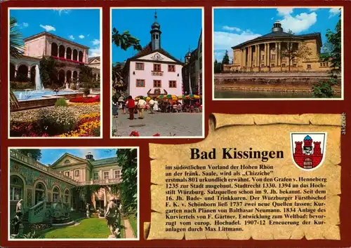 Ansichtskarte Bad Kissingen Arkadenbau, Rathaus, Regentenbau, Schmuckhof 1995