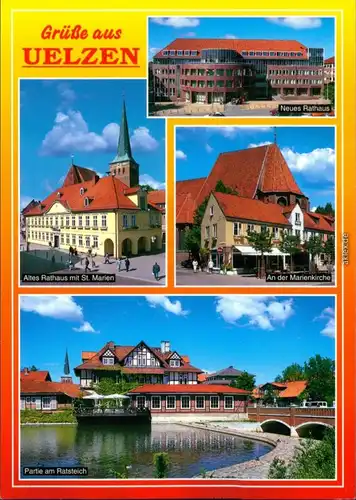 Uelzen Neues Rathaus, Altes Rathaus, Marienkirche, Ratsteich 1995