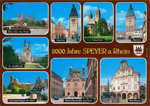 Speyer Altpörtel, Kaiserdom, St. Josefkirche, Fachwerkhäuser, Dom  1990