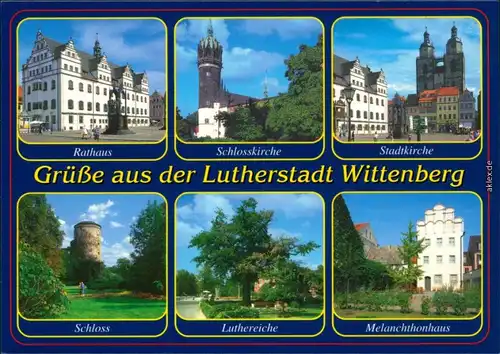 Lutherstadt Wittenberg Rathaus, Schlosskirche, Stadtkriche, Schloss, Lutherkirche uvm. 1990