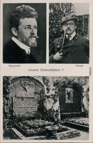 Ansichtskarte Rottach-Egern Unsere Heimatdichter Porträt und Grabmale 1930 