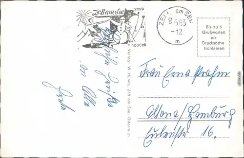 Ansichtskarte Thumersbach-Zell am See Gaststätte Hochzeller-Alm 1963