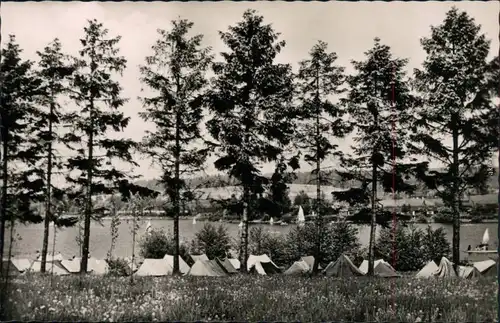 Ansichtskarte Dippoldiswalde Talsperre Malter: Zelt- und Badeleben 1961