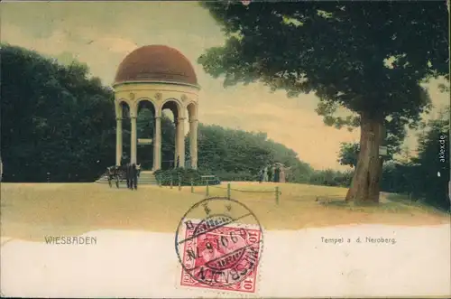 Ansichtskarte Wiesbaden Tempel - Neroberg 1907