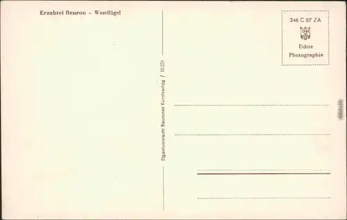 Ansichtskarte Beuron Benediktiner-Erzabtei - Westflügel 1960