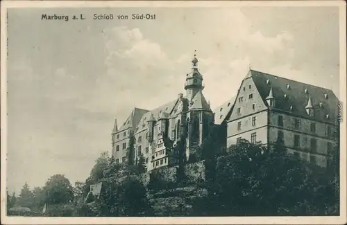 Ansichtskarte Marburg an der Lahn Schloß 1936