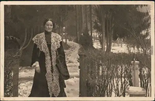 Ansichtskarte  Agnes Günther, Foto im Winter Stuttgart Marburg 1916
