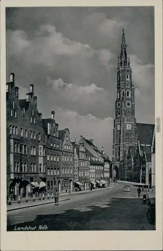Ansichtskarte Landshut St. Martinskirche 1943
