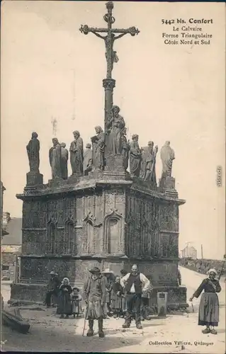 Confort-Meilars Le Calvaire, Forme Triangulaire Côtés Nord et Sud 1923