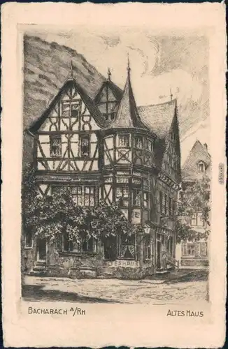 Ansichtskarte Bacharach Gasthof "Altes Haus" 1930