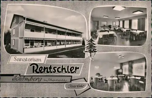 Schömberg (Schwarzwald) Sanatorium Rentschler - Außen- und Innenansicht 1972
