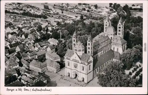 Ansichtskarte Speyer Luftbild mit Dom 1953