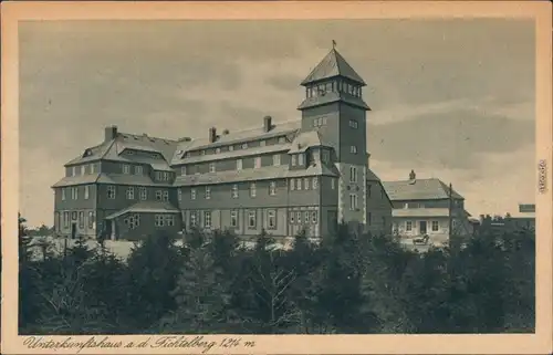 Ansichtskarte Oberwiesenthal Fichtelberghaus und Wetterwarte 1926