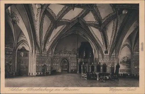 Ansichtskarte Meißen Schloss Albrechtsburg - Wappen-Saal 1928