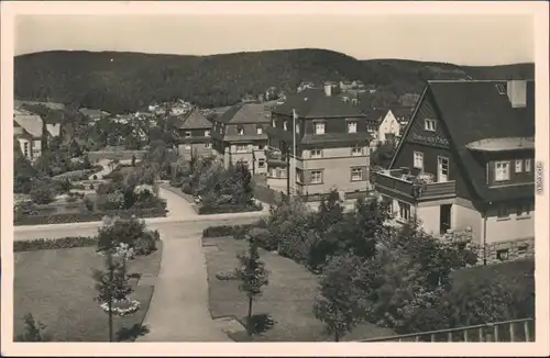 Ansichtskarte Oberschlema-Bad Schlema Straße und Hindenburganlagen 1934 