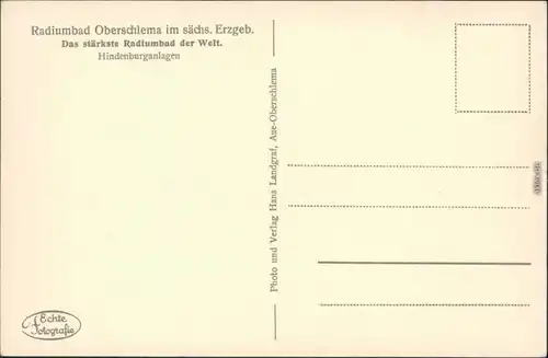 Ansichtskarte Oberschlema-Bad Schlema Straße und Hindenburganlagen 1934 