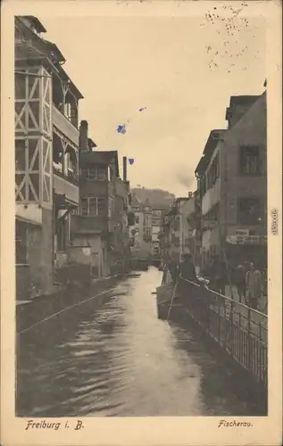 Ansichtskarte Freiburg im Breisgau Fischerau - Kanalpartie 1918 