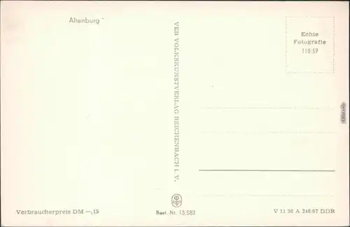 Altenburg Bahnhof, Markt mit Rathaus und Brüderkirche, Theater, Schloß 1967