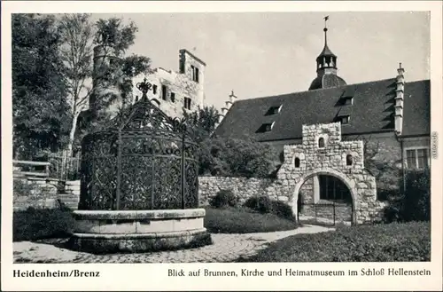 Heidenheim an der Brenz Brunnen, Kirche und Heimatmuseum im  1960