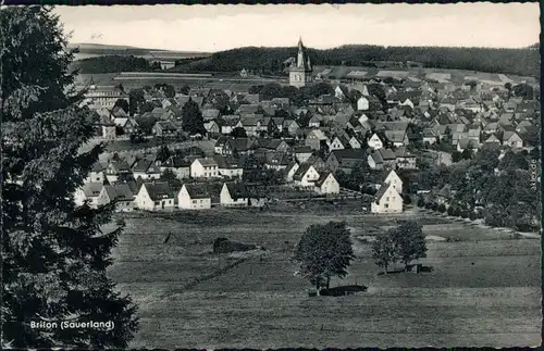 Ansichtskarte Brilon (Sauerland) Panorama-Ansicht mit Kirche 1955