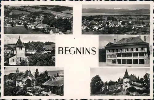 Ansichtskarte Begnins Panorama-Ansicht, Turm, Kirche, Häuser 1960