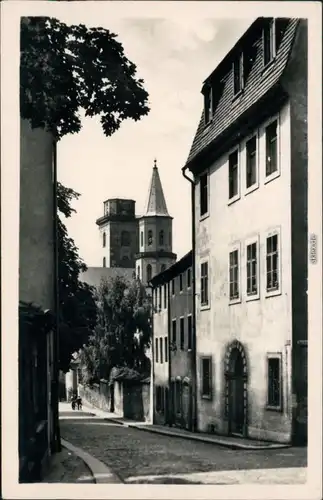 Ansichtskarte Zittau Pfarrstraße mit Johannistürmen 1957