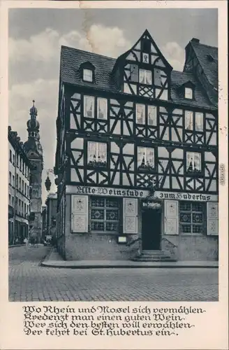 Ansichtskarte Koblenz Althistorisches Weinhaus am Florinsmarkt 1954