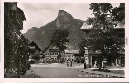 Ansichtskarte Oberammergau Dorfplatz mit Kofel 1939