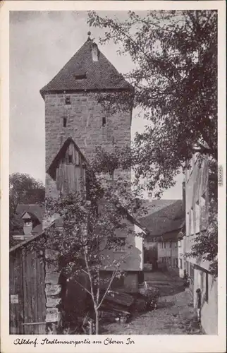 Ansichtskarte Altdorf bei Nürnberg Stadtmauerpartie am Oberen Tor 1953